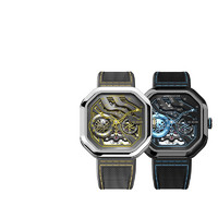艾戈勒（AGELOCER）手表对表 燃系列原创火山时尚镂空全自动机械表男女  突破黄X天池蓝 5002A2-5006J6