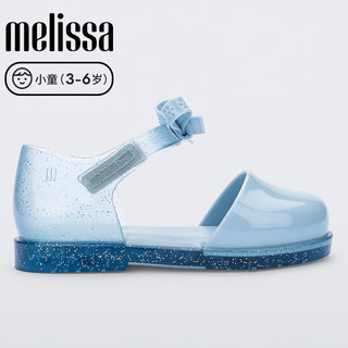Melissa（梅丽莎）23年蝴蝶结休闲魔术贴单鞋芭蕾小童果冻鞋33705 金属蓝色/淡紫色 7 内长13.5CM（22-23码适用）