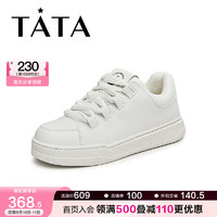 他她（TATA）商场同款简约纯色厚底小白鞋女7OX36CM3 白色 35