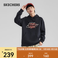 斯凯奇（Skechers）针织连帽套头卫衣L323U081 碳黑/0018 S