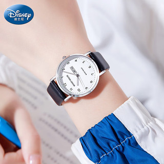 迪士尼（Disney）手表女孩简约时尚双日历石英表初中高中生考试手表MK-11639GY