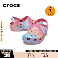 crocs卡骆驰经典渐变色洞洞鞋儿童户外休闲鞋209041 亮粉色/彩色-6WA 34(205mm)
