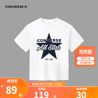 CONVERSE 匡威 童装男女童冰感短袖T恤季儿童星星印花短T上衣 羽白色 90/52(2T)