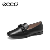 爱步（ECCO）单鞋女 舒适百搭方头通勤皮鞋 安妮方头系列208513 黑色39