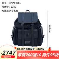 新秀丽（Samsonite）双肩包男2023款真皮黑色高端商务电脑包NP0 抽带欧美风背包 黑色