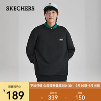 斯凯奇（Skechers）男款针织圆领卫衣L423M076 碳黑/0018 S