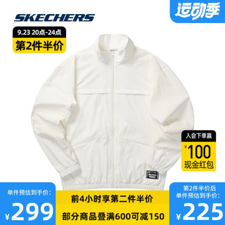 SKECHERS 斯凯奇 男子梭织速干外套L223M080 棉花糖白/0074 L