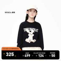little MO&Co.little moco童装男女童原创兔子长袖套头卫衣KBC3SWST20 黑色 110/52