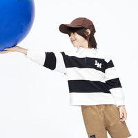 little MO&Co.little moco童装装男女童polo领条纹长袖卫衣KBC3SWS023 本白色 110/56