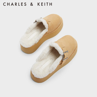 CHARLES & KEITH CHARLES&KEITH厚底加绒外穿勃肯鞋穆勒鞋女