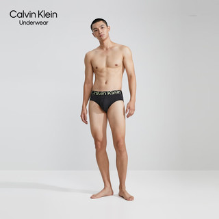 Calvin Klein内衣男士醒目提花腰边轻薄透气贴身三角内裤NB3655 UB1-太空黑 M