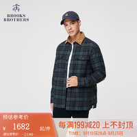 布克兄弟（BrooksBrothers）男士23冬新纯棉翻领格纹长袖休闲衬衫 4004-藏青色格纹 XS