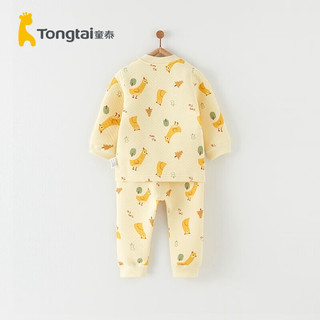 童泰秋冬3月-3岁婴儿男女内衣套装TS33J414 黄色 90cm