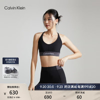 卡尔文·克莱恩 Calvin Klein 运动女士字母提花中度支吸湿撑瑜伽美背文胸4WF3K141 001-太空黑 XS