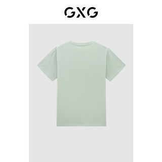 GXG男装23年夏透气凉感多色绣花宽松短袖T恤男 灰绿 165/S