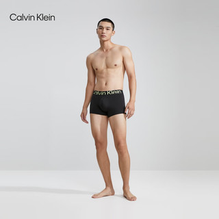 Calvin Klein内衣男士撞色提花棉质透气防夹臀内裤NB3592 UB1-太空黑 L