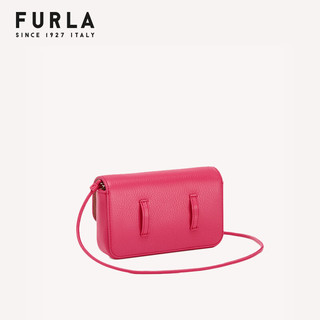 芙拉（FURLA）FURLA 1927牛皮迷你女士纯色通勤单肩小方包 亮粉色