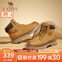 CAMEL 骆驼 大黄靴男女同款英伦风马丁靴工装户外登山鞋 GE122W7757T 金黄色(男款) 39