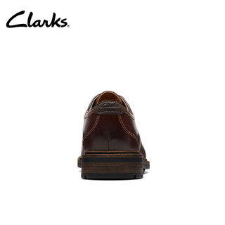 Clarks其乐优跃希雷系列男鞋通勤舒适透气系带商务正装皮鞋 棕色 261746538 41.5