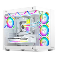 金河田 海景房360plus 白色 游戏台式机箱 270°全景/360水冷/E-ATX主板/4090显卡/10风扇位