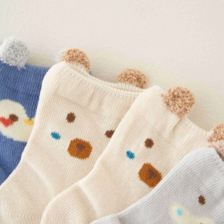 童泰婴儿袜子四季男女宝宝用品配饰儿童可爱中筒袜婴童袜3双装 男宝款 1-3岁