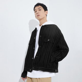 杰克·琼斯（JACK&JONES）男时尚简约百搭宽松休闲灯芯绒衬衫2233OS020 黑色-E40 175/96A/M