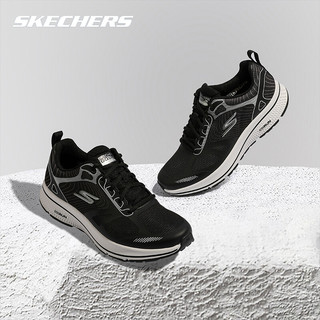 Skechers斯凯奇男鞋跑步鞋秋季防滑减震跑鞋休闲运动鞋220034 黑白/BKW 43.5