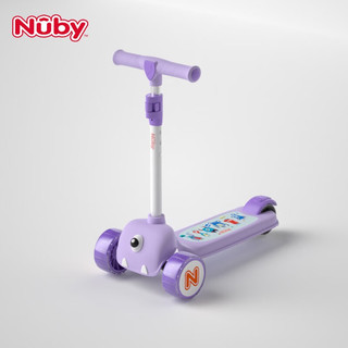 Nuby 努比 儿童滑板车1-3-6岁滑板车男女童溜溜车加宽滚轮带闪光 无座椅