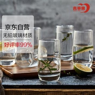 青苹果 玻璃杯水杯茶杯牛奶杯啤酒杯6只套装单层家用ES5303 280ml