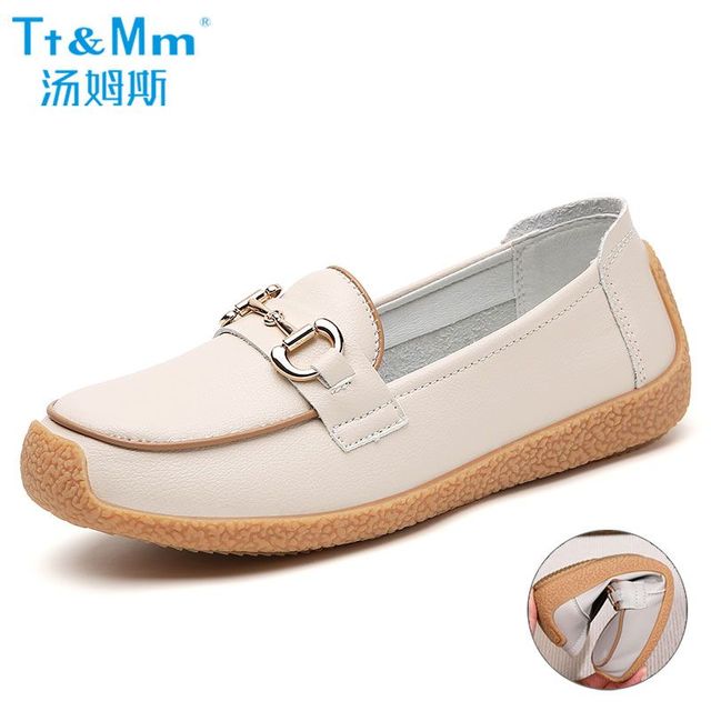 TOMS 汤姆斯 Tt&Mm/汤姆斯品牌女鞋女士豆豆鞋真皮牛筋底妈妈鞋断码特价休闲鞋