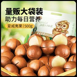 Three Squirrels 三只松鼠 夏威夷果500g/袋 坚果炒货量贩干果休闲零食送礼约24mm一斤装混发