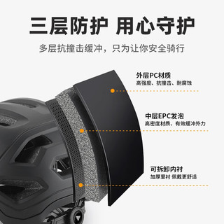 塔斯队长（TOSUOD）自行车骑行头盔一体成型空气动力帽男女通勤山地公路车单车 优雅蓝 均码 头围：58-62cm