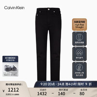 Calvin Klein Jeans女士高腰修身直筒微弹水洗磨绒牛仔裤J222281 1BY-牛仔黑 27