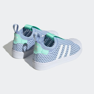 adidas阿迪达斯三叶草SUPERSTAR 360 2.0 C男小童贝壳头板鞋 淡蓝/白/薄荷绿 31(185mm)