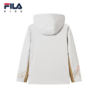 FILA 斐乐儿童童装时尚上衣中大童男童运动连帽外套 云菇灰-GY 130