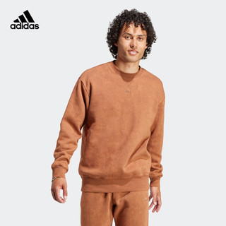 adidas 阿迪达斯 轻运动男装冬季运动圆领套头卫衣IJ6927 棕色 A/XL