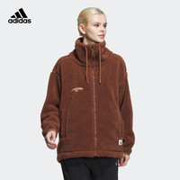 adidas阿迪达斯轻运动女冬季仿羊羔绒运动夹克外套IP7058 棕色 A/XS