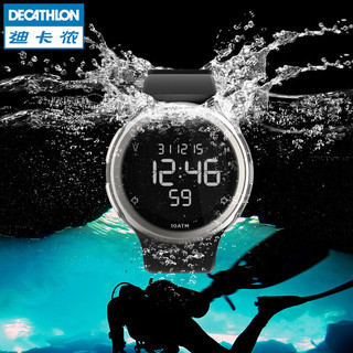 迪卡侬（DECATHLON）运动手表男W900数字电子表女多功能跑步游泳智能MSTF 黑金色