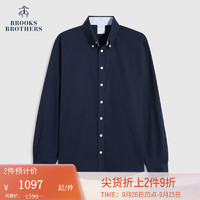 布克兄弟（BrooksBrothers）男士新纯色免烫牛津纺长袖休闲衬衫 4004-藏青色 XS