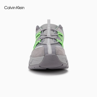 Calvin Klein  Jeans男士潮流荧光绿织带厚底运动老爹鞋YM00771 0IT-炭灰色/大理石灰/翡翠绿 41