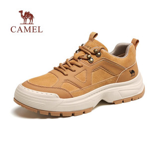 骆驼（CAMEL）男鞋 轻盈发泡厚底拼接舒软止滑耐磨滑板鞋男 橄榄绿 38