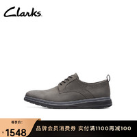 Clarks其乐查特里系列男鞋英伦风通勤百搭舒适透气休闲皮鞋 深灰色 261745547 39.5