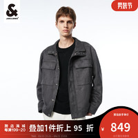 杰克·琼斯（JACK&JONES）秋季时尚休闲宽松纯色简约clean fit外套上衣223421005 黑色 170/92A/S