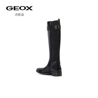GEOX杰欧适女鞋冬季纯色百搭时尚舒适时装靴D36G1E 黑色C9999 35