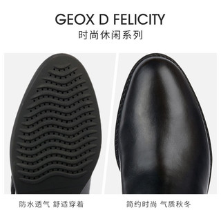 GEOX杰欧适女鞋冬季纯色百搭时尚舒适时装靴D36G1E 黑色C9999 35
