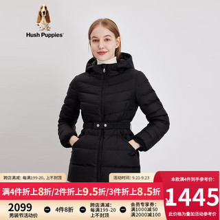 Hush Puppies暇步士女装2023冬修身显瘦鹅绒服休闲轻暖羽绒服 188黑色 XS