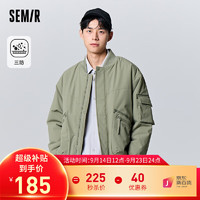 森马（Semir）[三防]棉服男冬季时尚飞行员夹克简约外套休闲上衣 土灰绿40944 170/88A/M