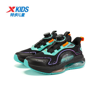 特步中国航天童鞋中大童男童运动跑鞋运动科技款跑鞋 黑/极光绿 33码