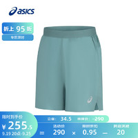 亚瑟士ASICS短裤男子梭织5英寸跑步运动裤舒适透气 2011C614-401 蓝绿色 L