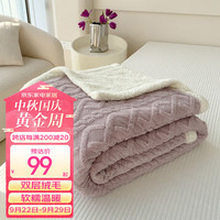 多喜爱（Dohia）毯子 双层羊羔绒塔芙绒加厚绒毯办公室午休盖毯多用毯 双层软糯塔芙绒毯(丁香紫) 100*120cm